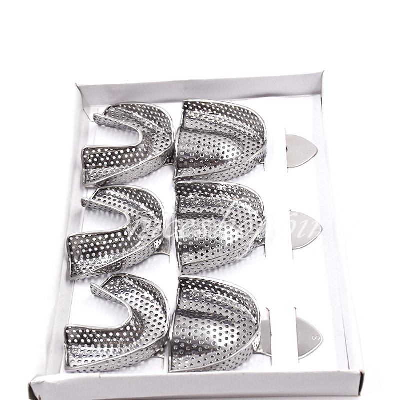 Dental Autoclavable Metal Impression Trays Stainless Steel Upper + Lower Choose
