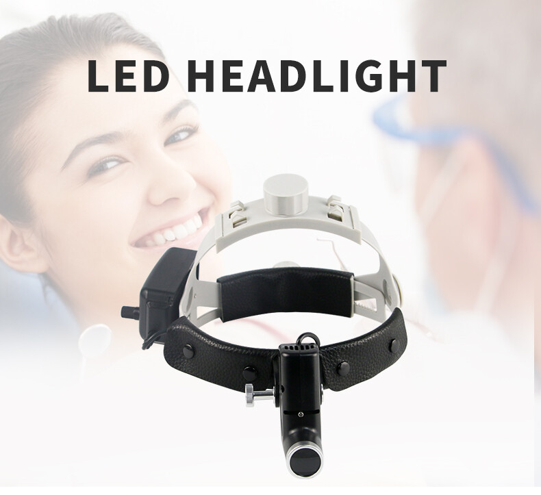 Dental 5W LED SurgicalHeadlight Headband Spot Head Lamp Black DY-006+AL-Case CE