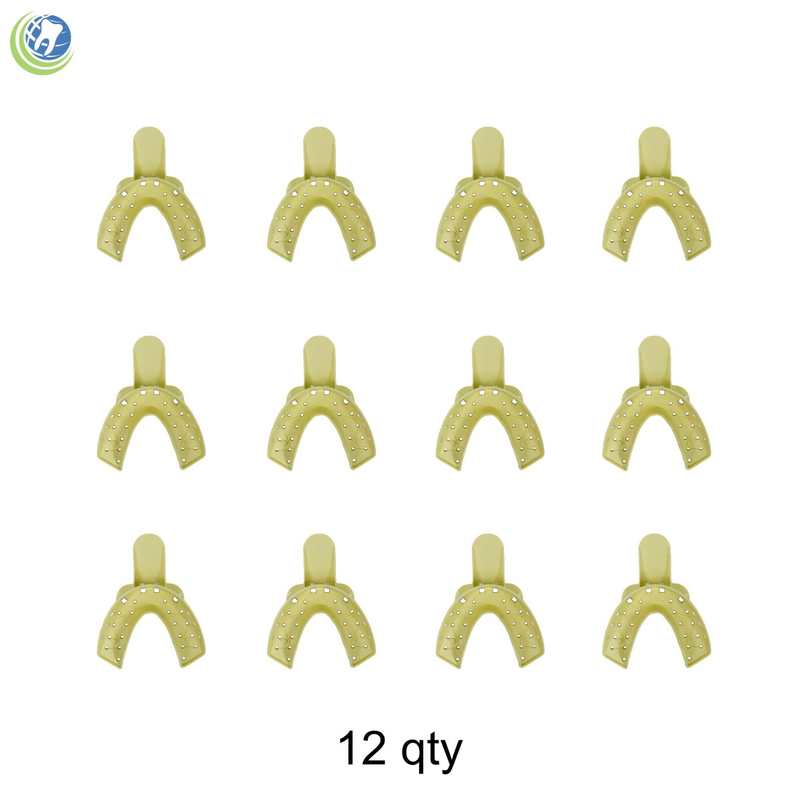 DISPOSABLE PLASTIC AUTOCLAVABLE IMPRESSION TRAYS LOWER LARGE LL #2 12/Bag