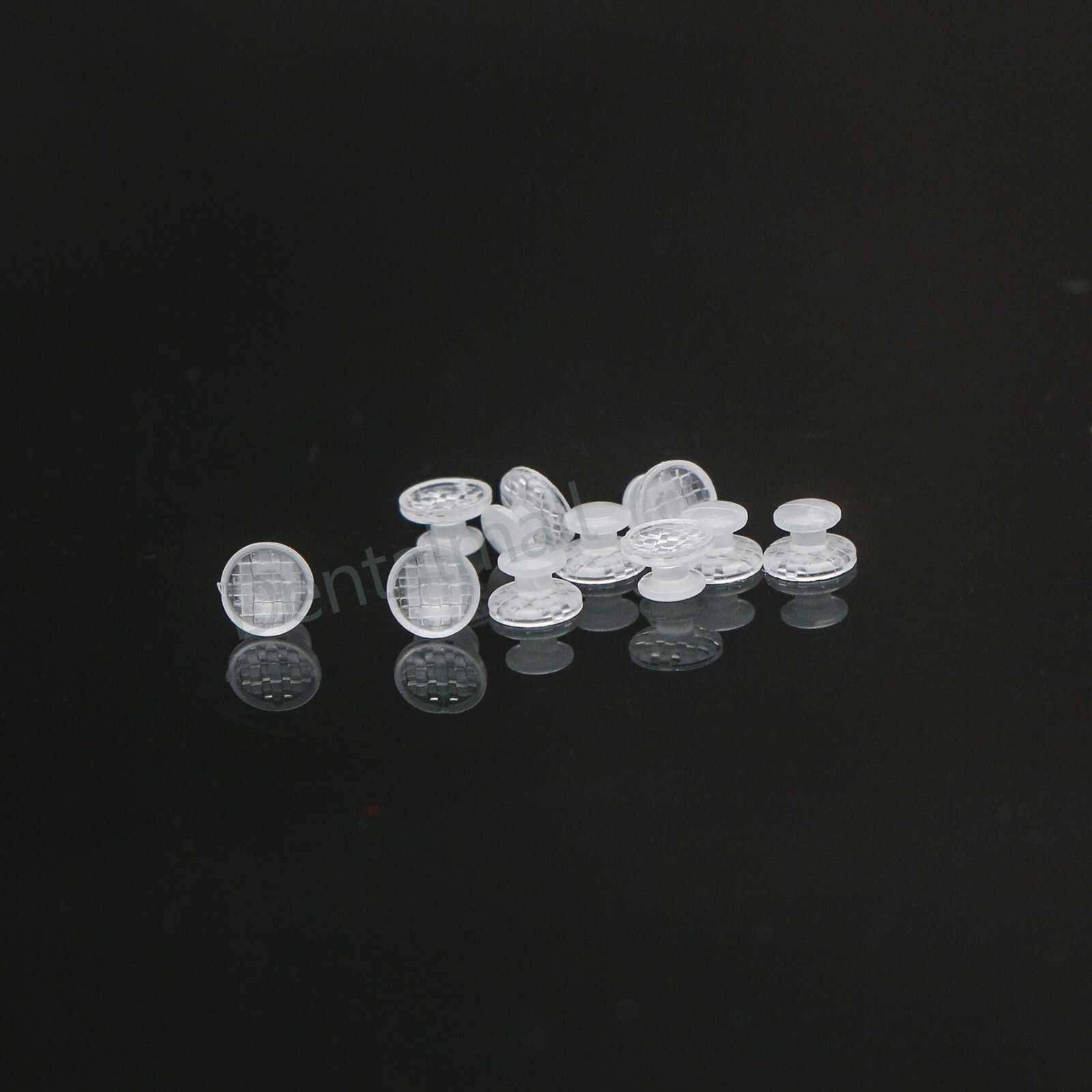 Dental Orthodontic Bondable Clear Ceramic Lingual Button Round Rectangular Base