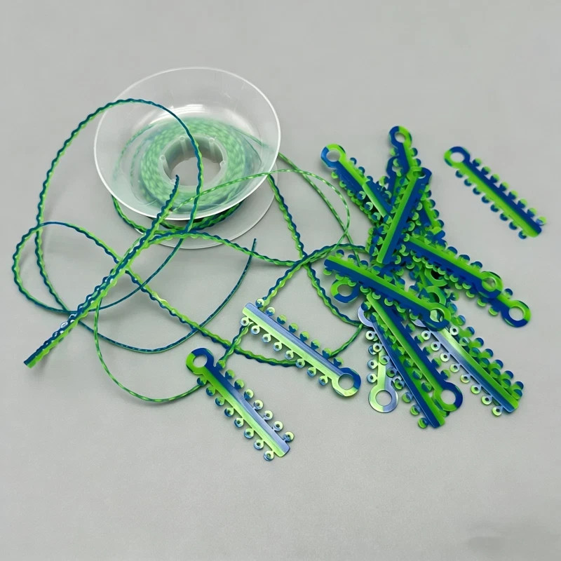 Dental Orthodontic Ligature Ties 320 Ties + Elastic Power Chain Short Long Close