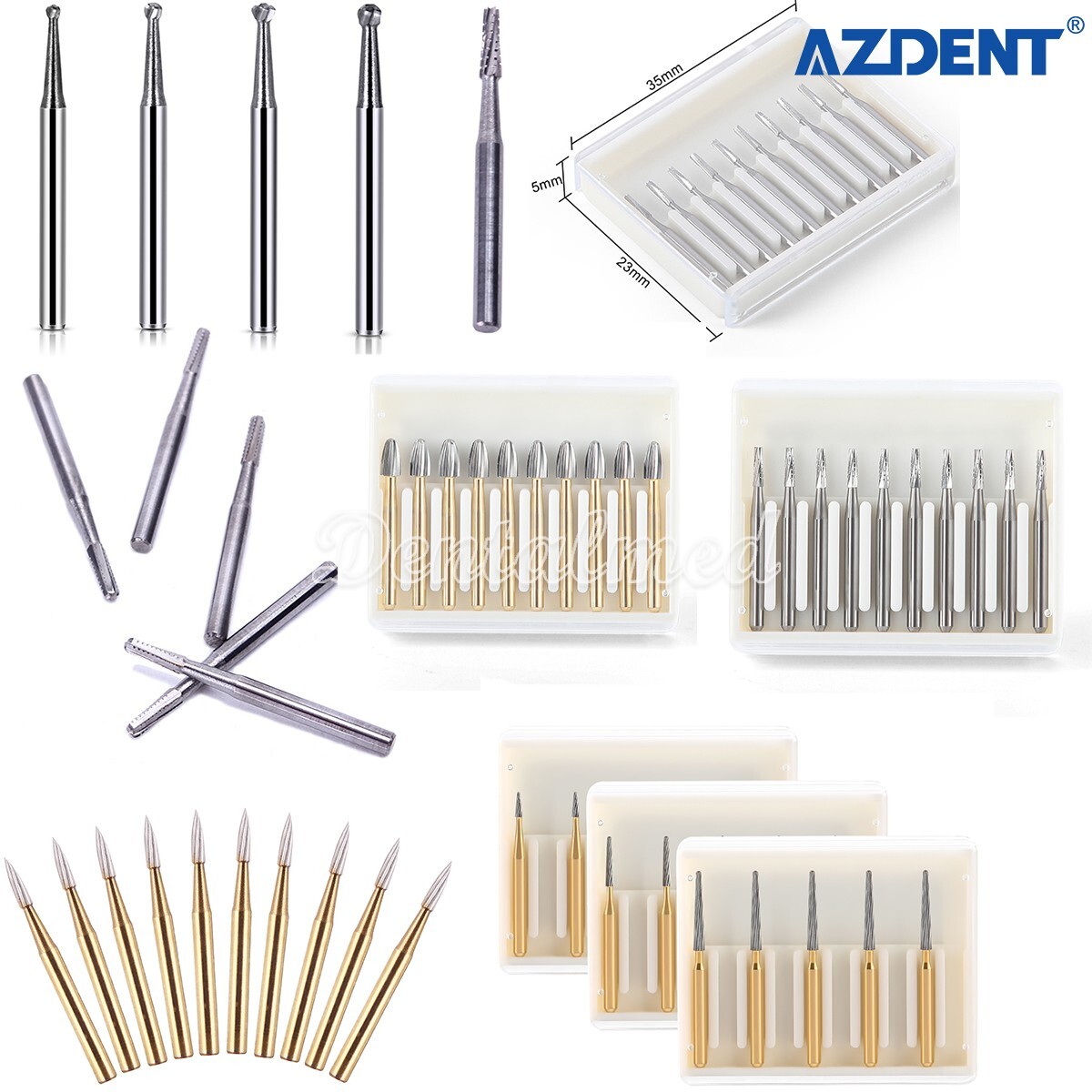 Dental Tungsten Carbide FG Burs Kit Trimming Finishing For High Speed Handpiece