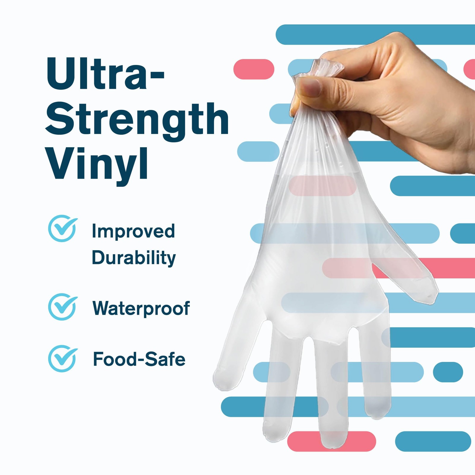 Ridex Latex~Free Clear Vinyl Gloves, Powder~Free, Medium, 1000 Count