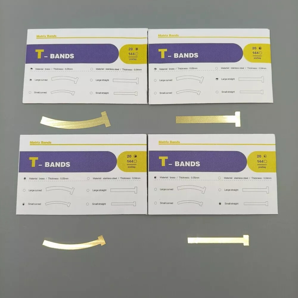 20Pc/Box Dental T Bands Matrix Operatory Restorations Small/Large Straight/Curve