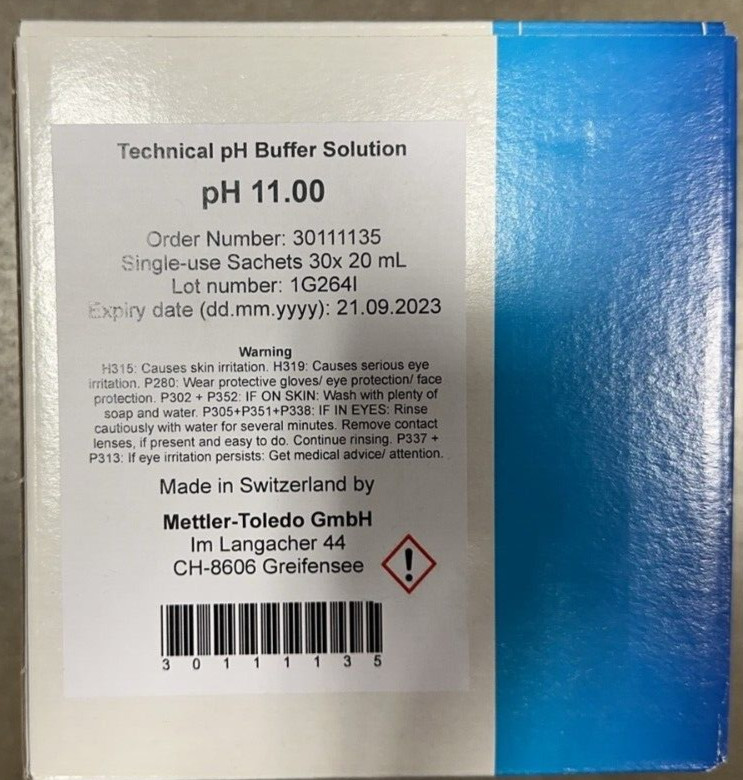 Technical buffer pH 11.00 30x20mL, Mettler-Toledo GmbH, 30111135