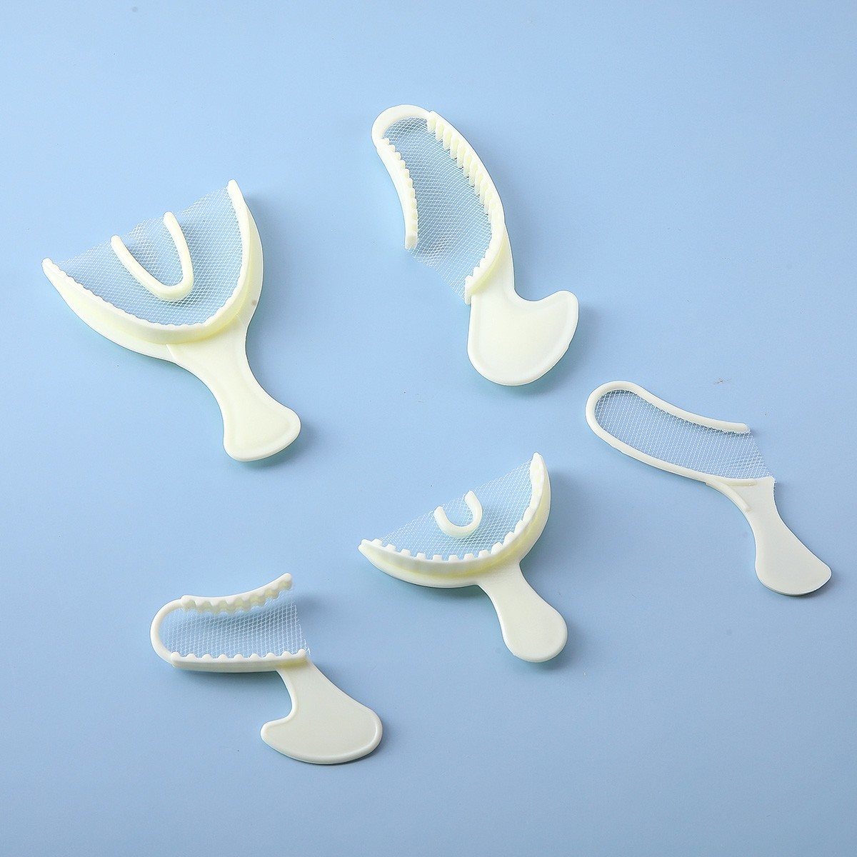 30pcs Disposable Dental Impression Triple Trays Registration Bite Trays Multi