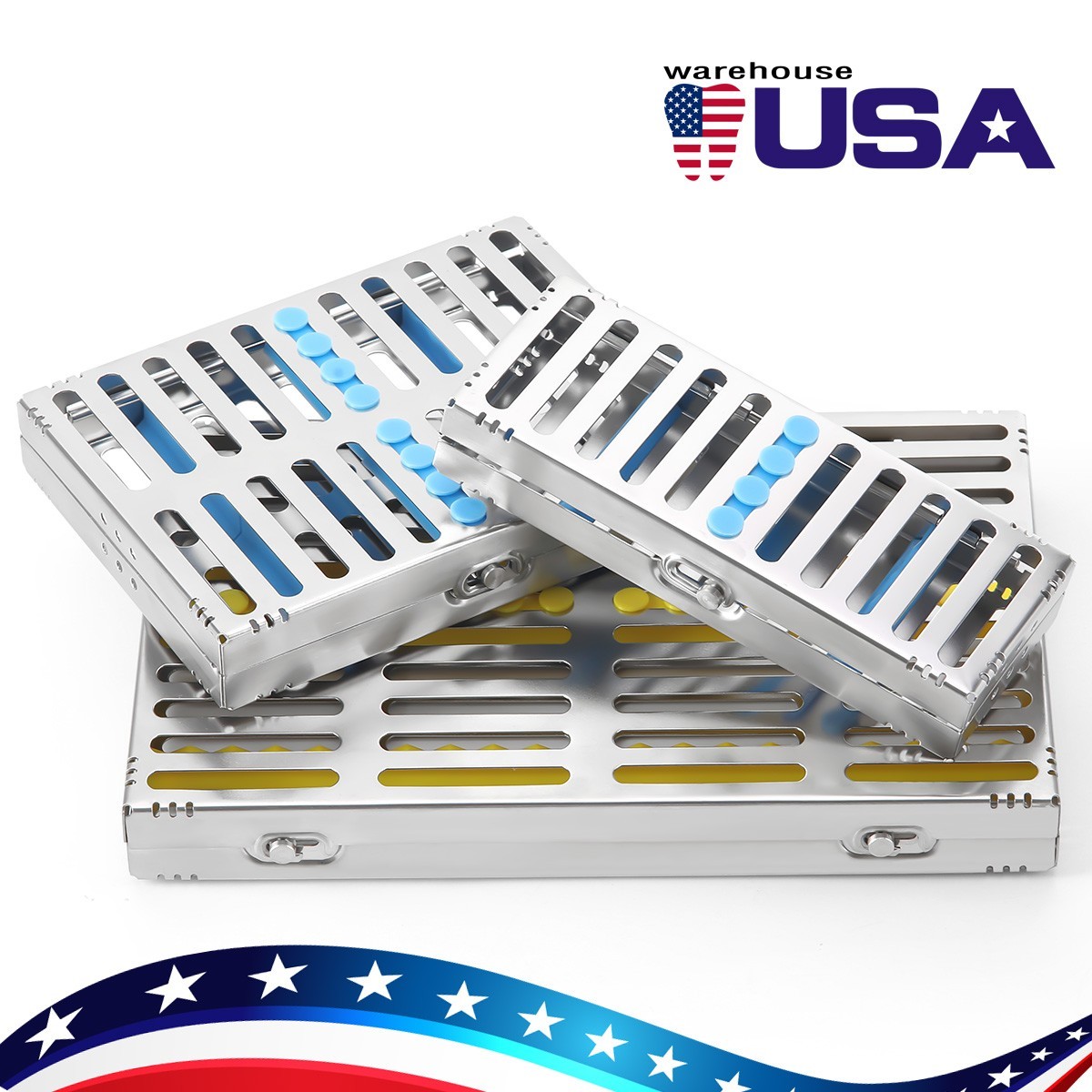 Dental Disinfection Sterilization Case Autoclavable Instrument Box 5/10/20 Grid
