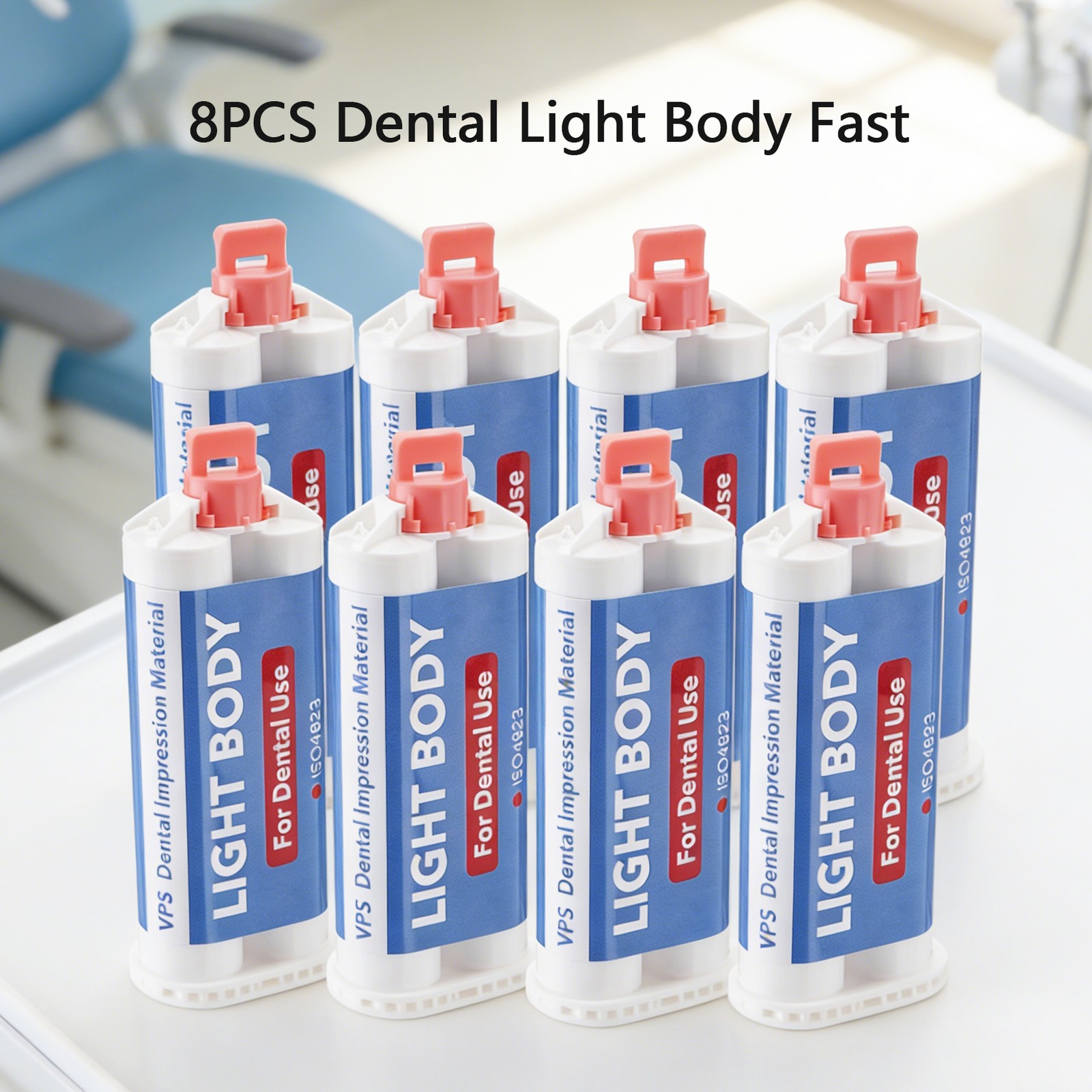 8PCS kit Dental Impression Material VPS Light Body Fast Set 8*50 ml Cartridges