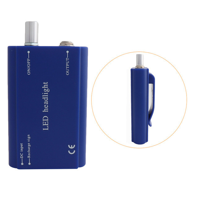 1800Mah Rechargeable Battery Pack with Belt Clip for Dental LED Head Light Blue