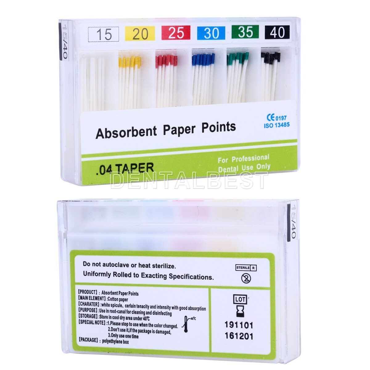 100pcs Dental Endo Absorbent Paper Points Taper 0.04 15-40#Endodontic Root Canal