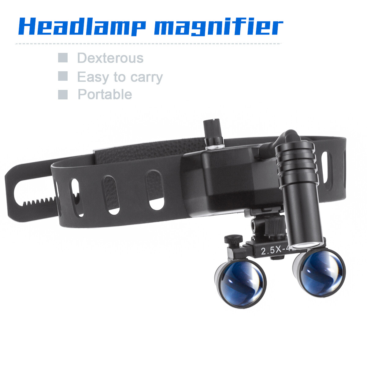 Dental 5W LED Binocular Headlight Leather Headband DY-005+2.5X Surgery Loupe CE