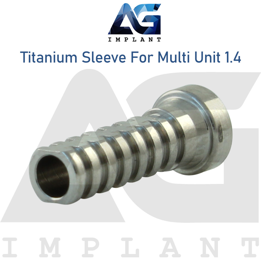 10 Titanium Sleeve For Multi Unit 1.4 System Abutments With Screw Prosthetics
