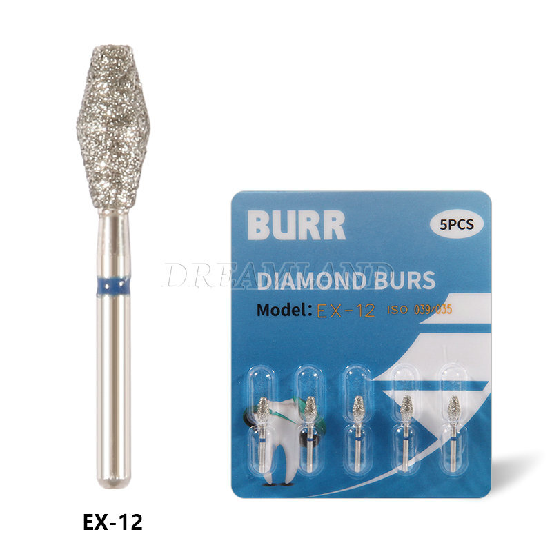 50 pcs Sale Diamond Burs EX-12 Large Barrel Shape Medium Grit FG Dia. 1.6mm