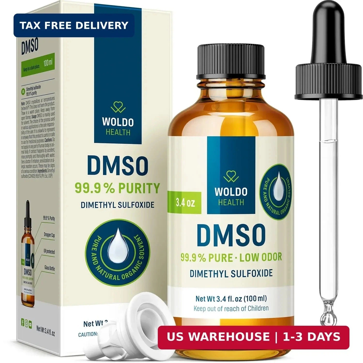WoldoHealth DMSO 99.9% Pharmaceutical Grade Liquid – 3.38 fl. oz Pure Dimethyl S