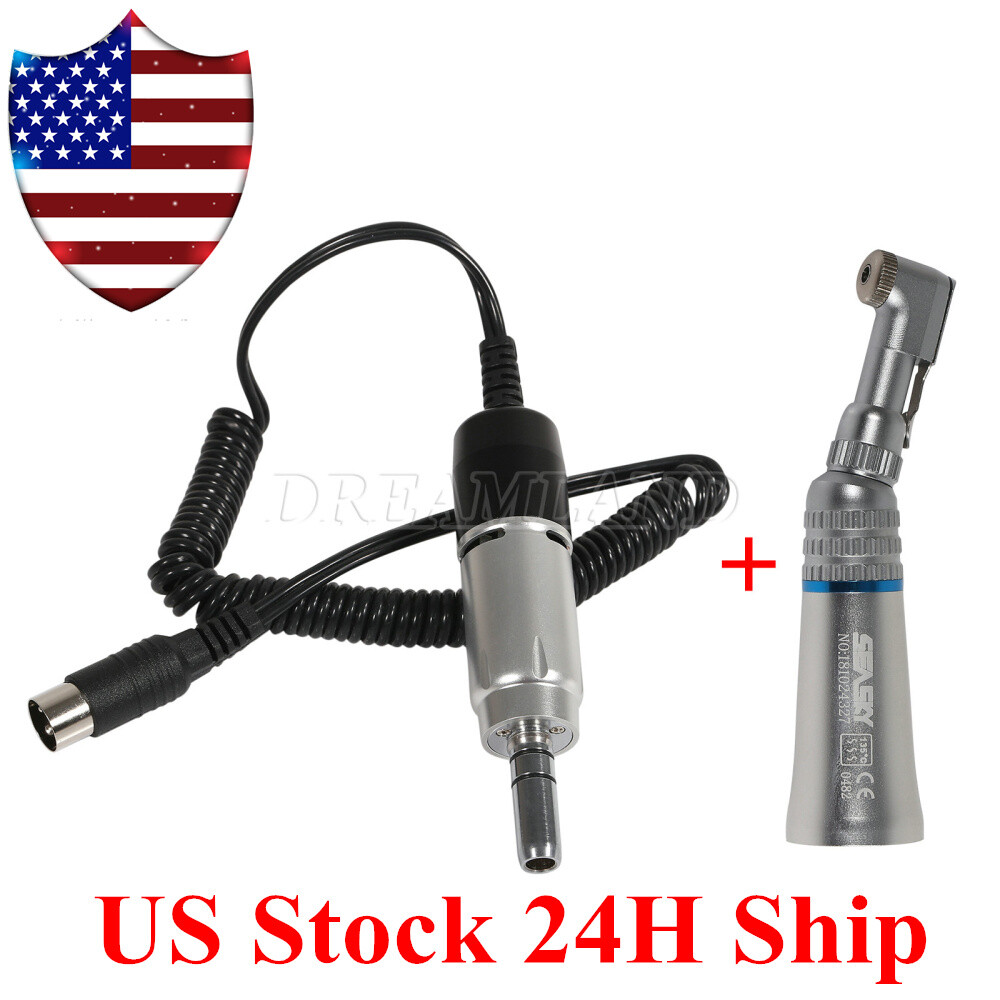 USA Dental Low Speed Handpiece Latch E-type Contra Angle Electric Motor fit NSK