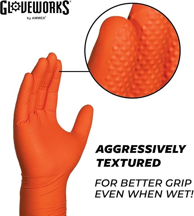 gloveworks orange xl nitrile GWON48100
