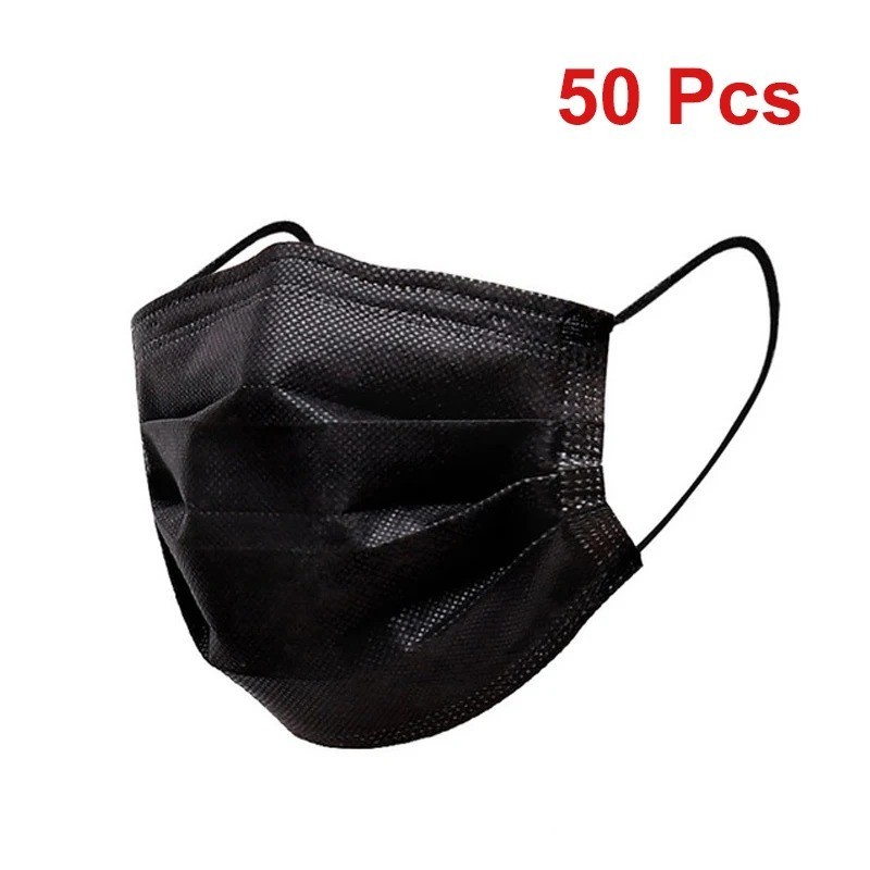 Disposable Face Masks Black Adult Ear Loop Mouth Cover Anti Dust Mask
