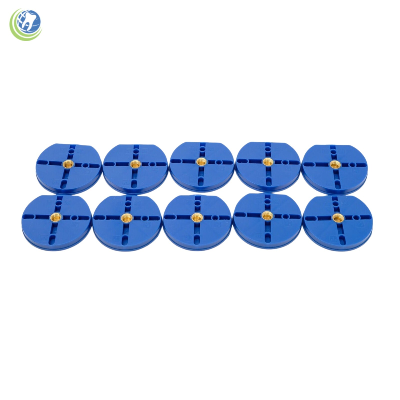 10 X DENTAL PLASTIC DISPOSABLE ROUND ARTICULATING MOUNTING PLATES BLUE MP200