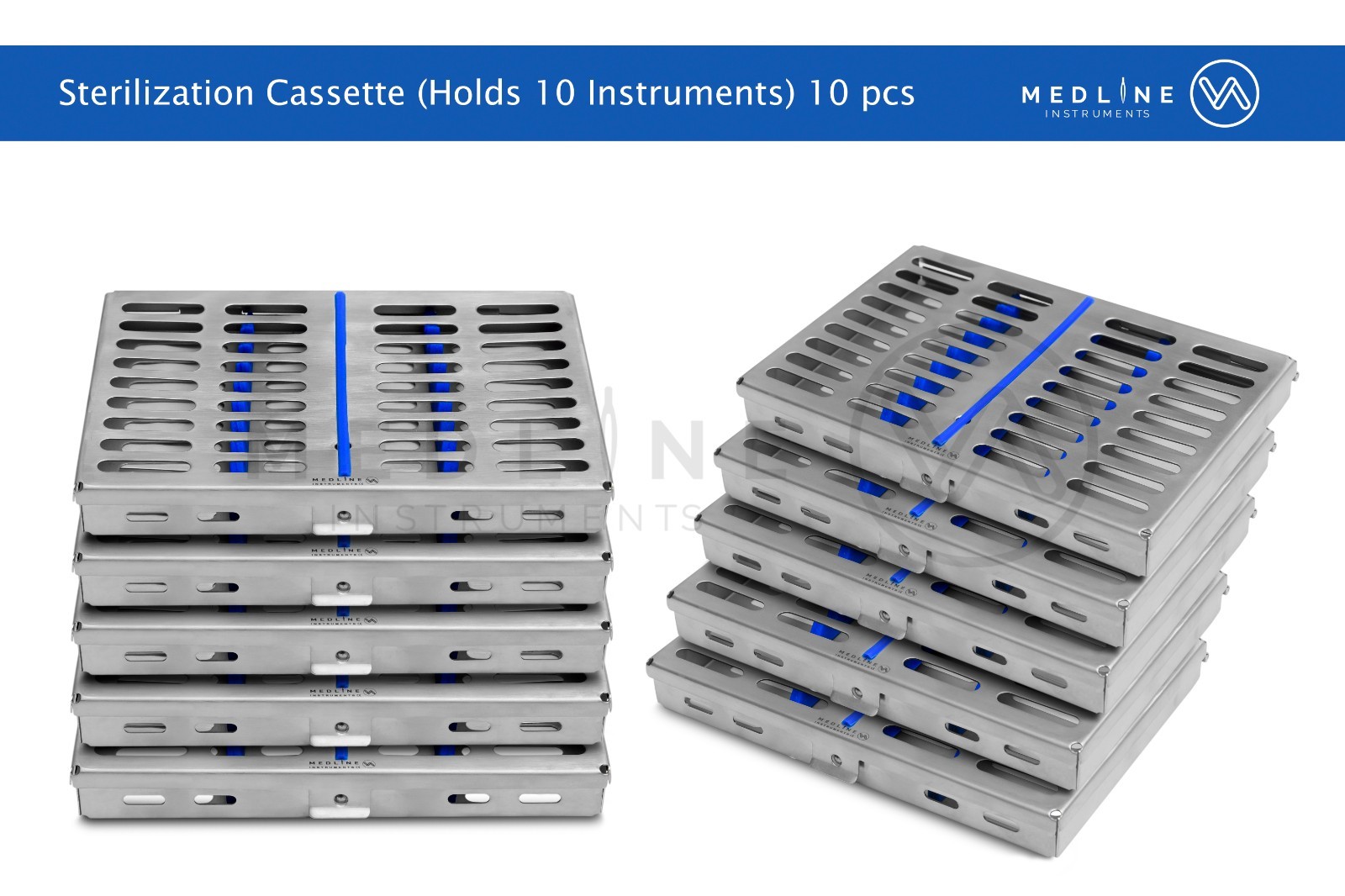 10 Pcs Sterilization Cassette Tray Hold 10 Dental Surgical Instruments Autoclave