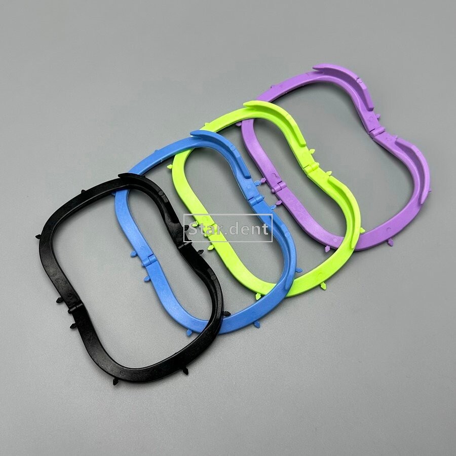 4pcs Dental Foldable Rubber Dam Frames Hager X-Ray Film Bracket Plastic Frame