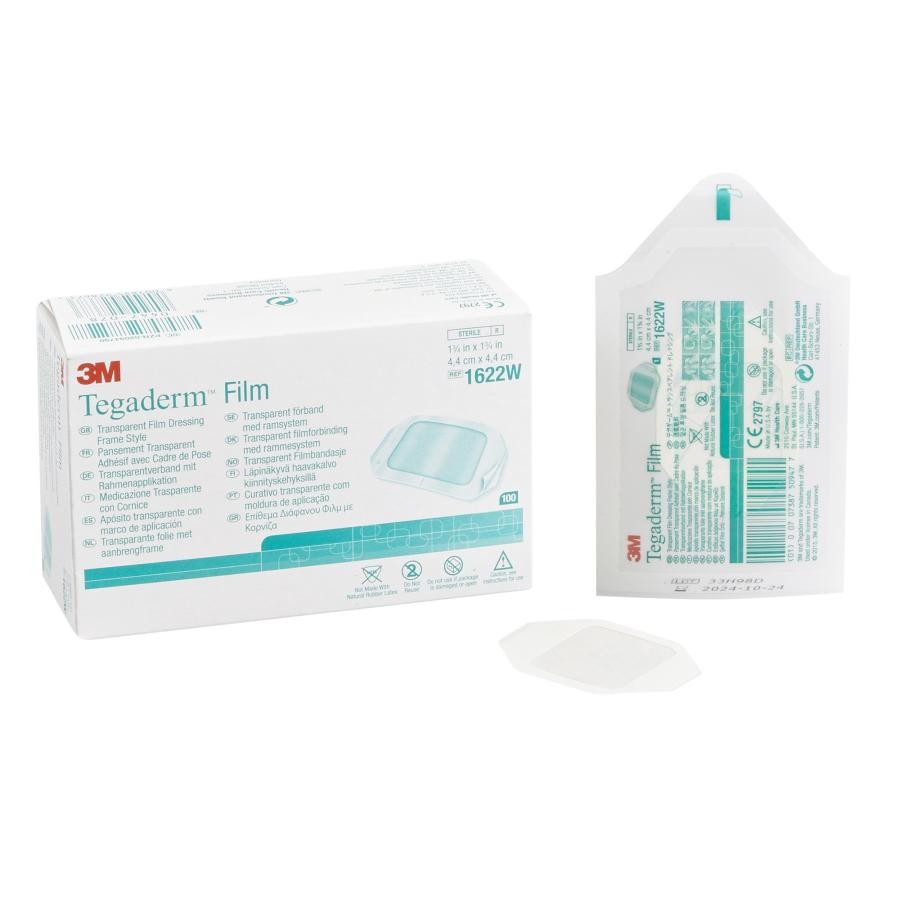 3M Tegaderm Transparent Film Dressing 1.75″ x 1.75″ Frame W/ Label Sterile 100