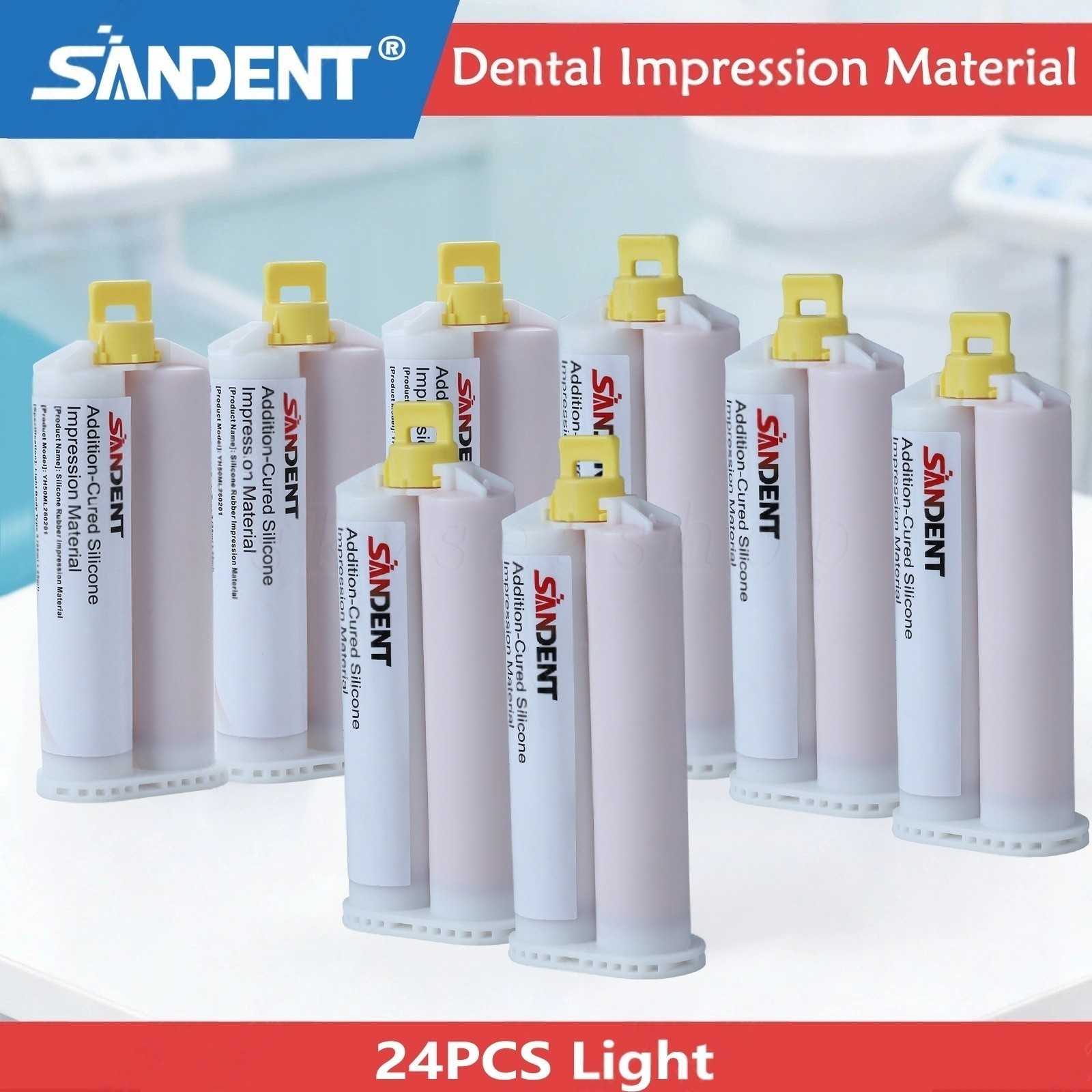 24PCS Dental Impression Material VPS Light Body Fast Putty Set 50 ml Cartridges