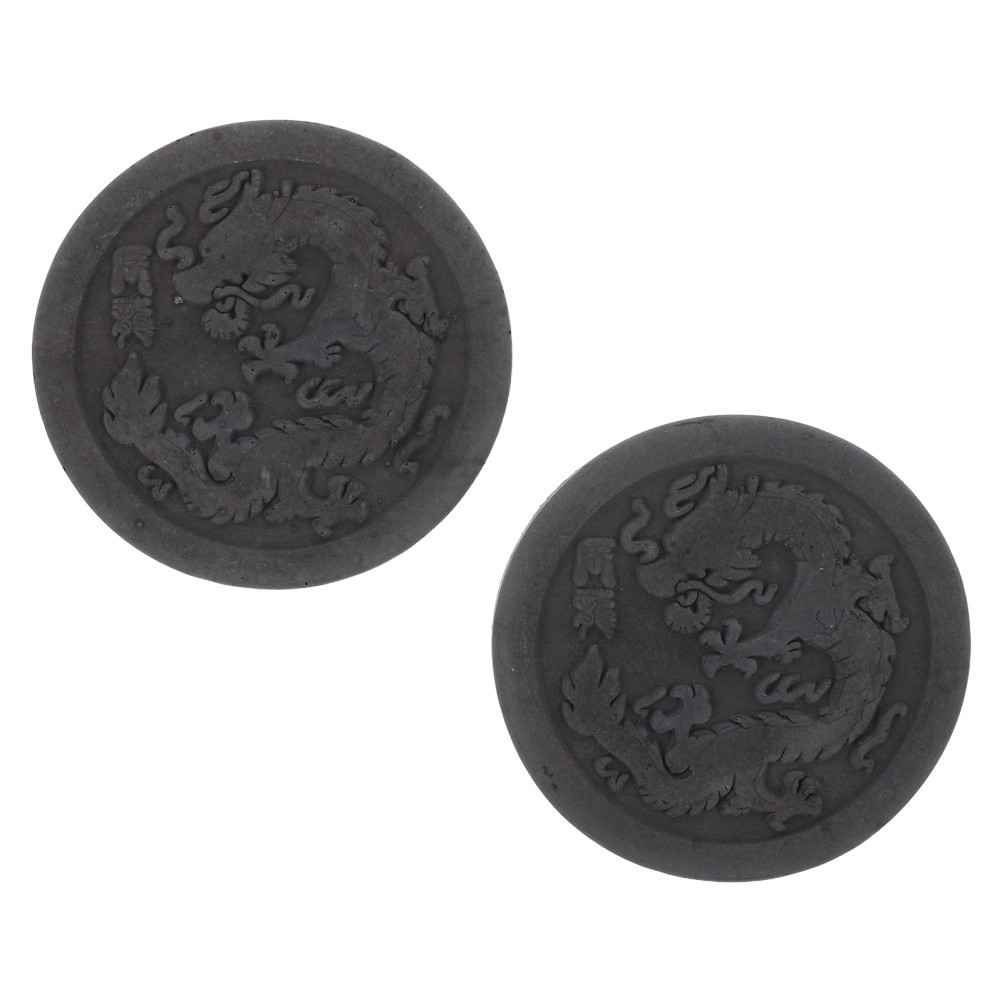 2Pcs Mini Brick DIY Rubbing Mold Traditional Chinese Han Brick Pattern Decor