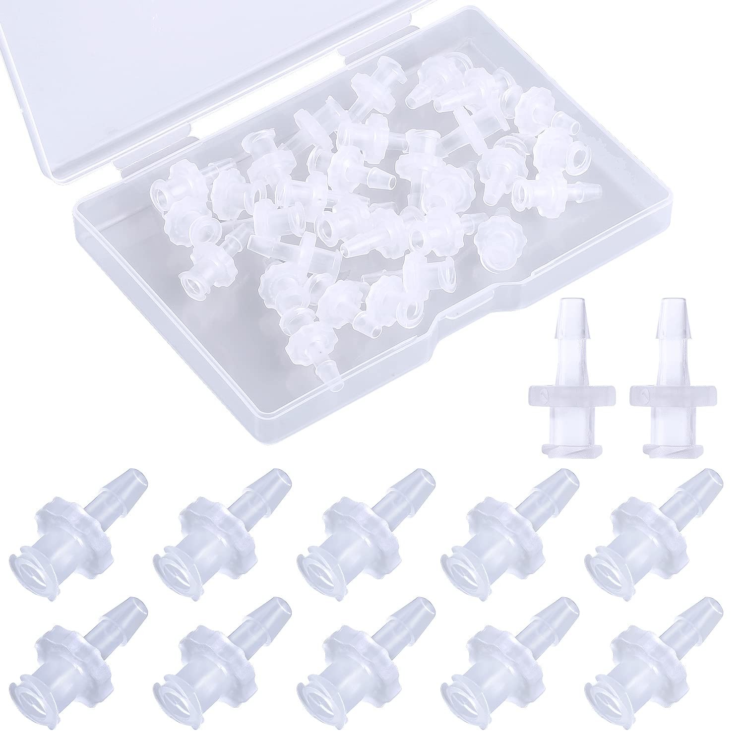 30pcs Syringe Adapter, Clear Female Luer Lock 1/8″ Connector Kit…
