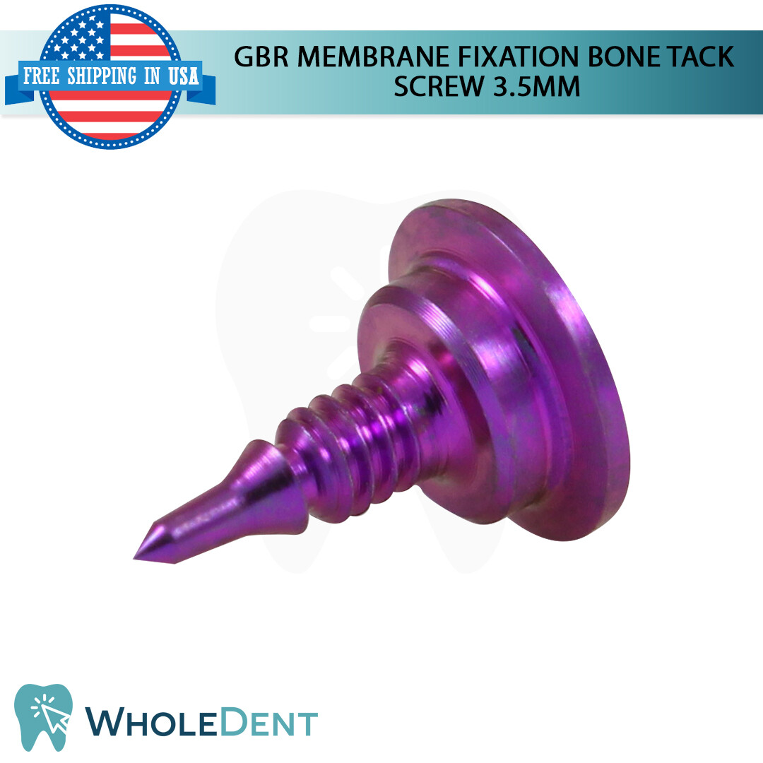 5x GBR Bo ne Tack Screw 3.5mm Pin Titanium Membrane Fixation, Dental Tac