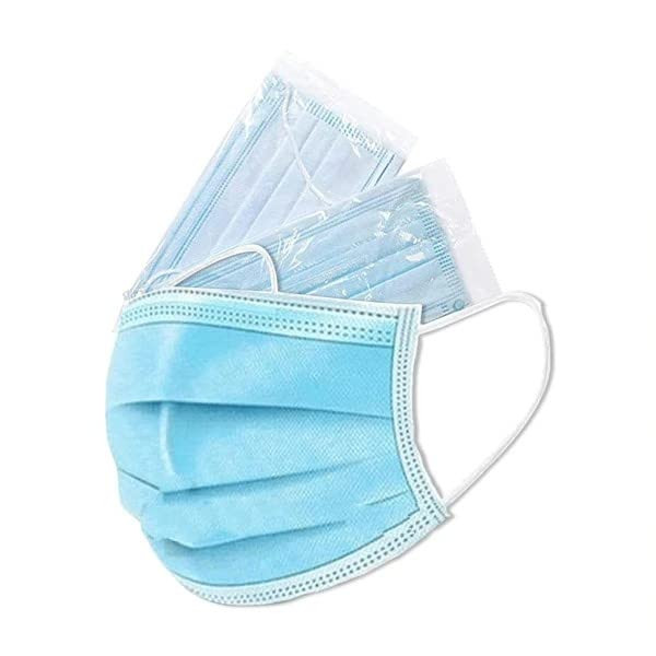 100 Count Blue Disposable Safety Masks Individually Wrapped Premium Comfort