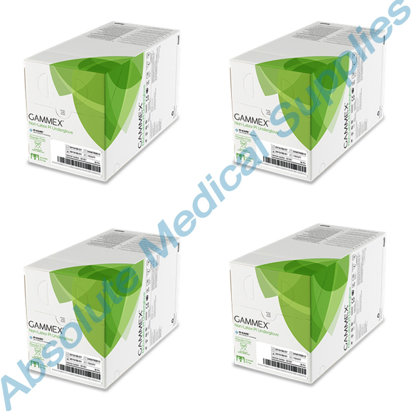 *200-Pairs* Ansell Gammex Non-Latex PI Underglove PF Size-8.5 Gloves 20687285