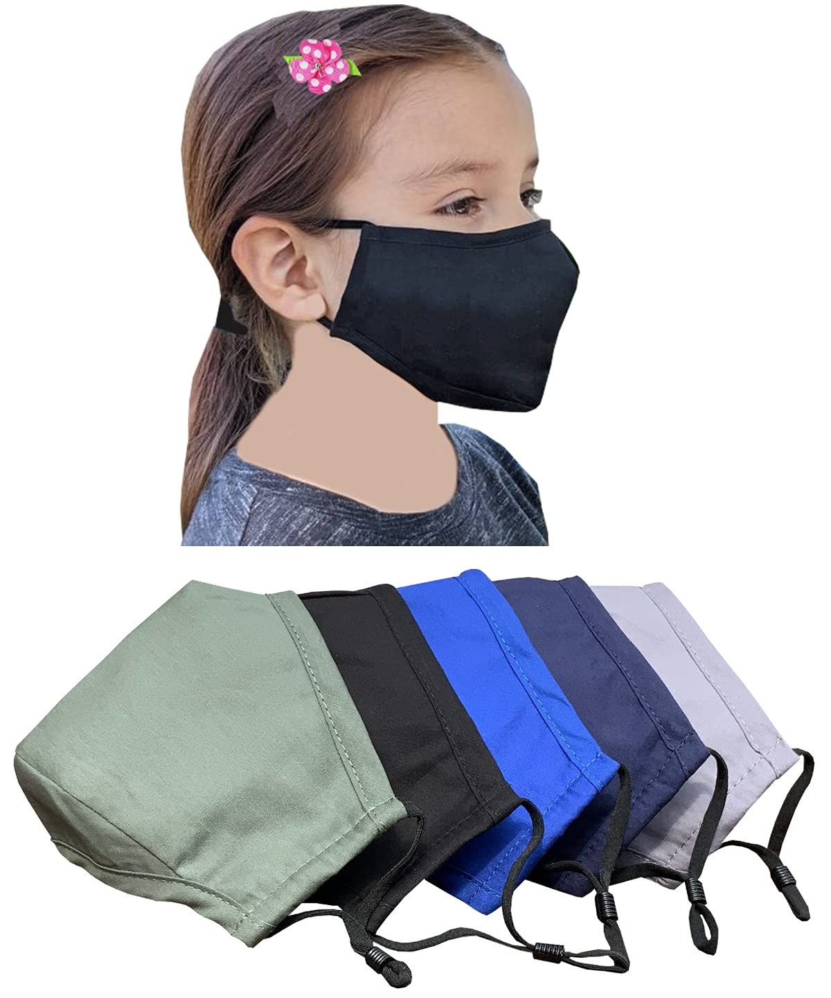 Cloth ,Made in USA,Washable Reusable,breathable with Adjustable Ear Loops, No…