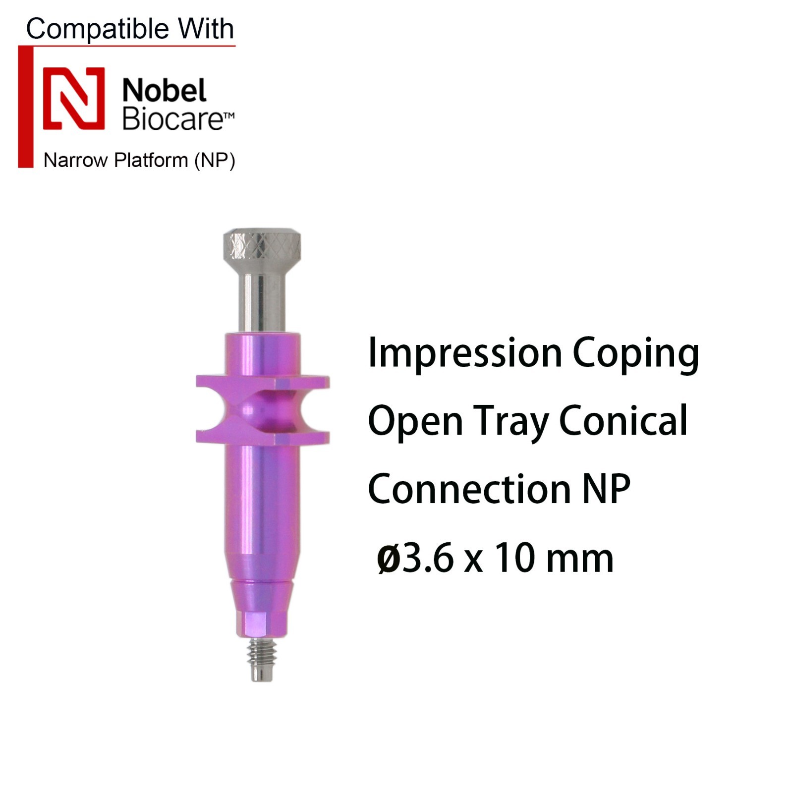 US Dental NP Impression Coping Open/Closed Tray Scanbody Analog FitsNobel Active