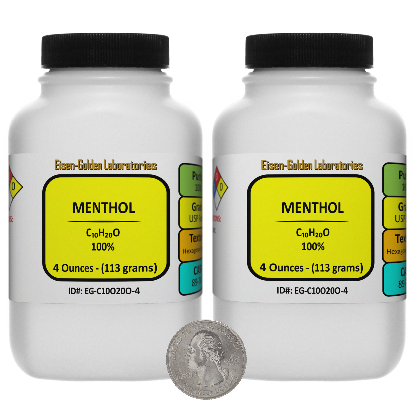 Menthol [C10H20O] 100% USP Food Grade Crystals 8 Oz in Two Bottles USA