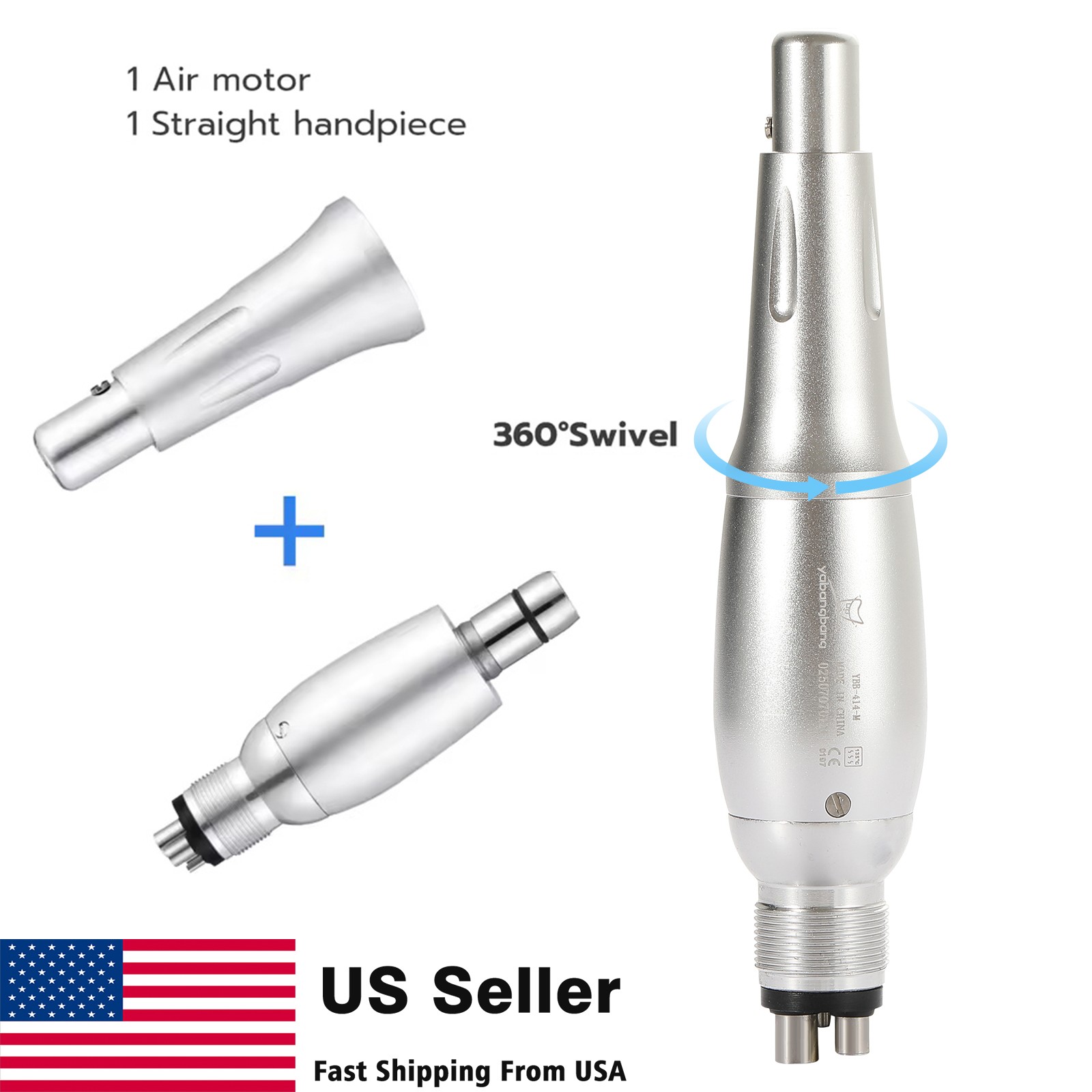 Dental 1:5 1:1 Contra Angle / Dental Hygiene Prophy Handpiece Air Motor 4 Holes