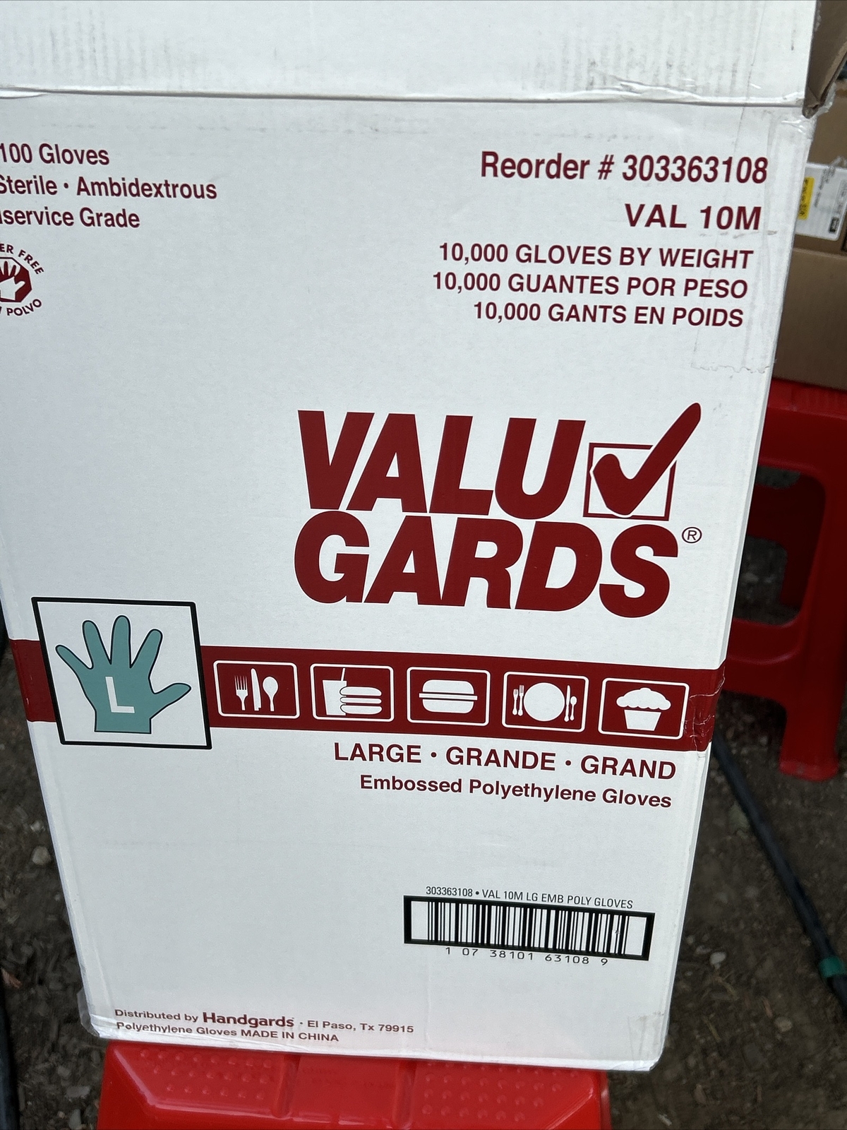 ValuGards Embossed Poly Clear Large Disposable Gloves -1000