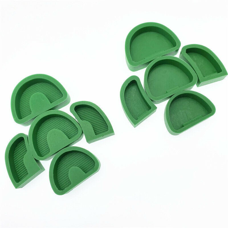 5 Pcs/Set Dental Lab Silicone Plaster Model Former Base Green Grinding Tool Mold