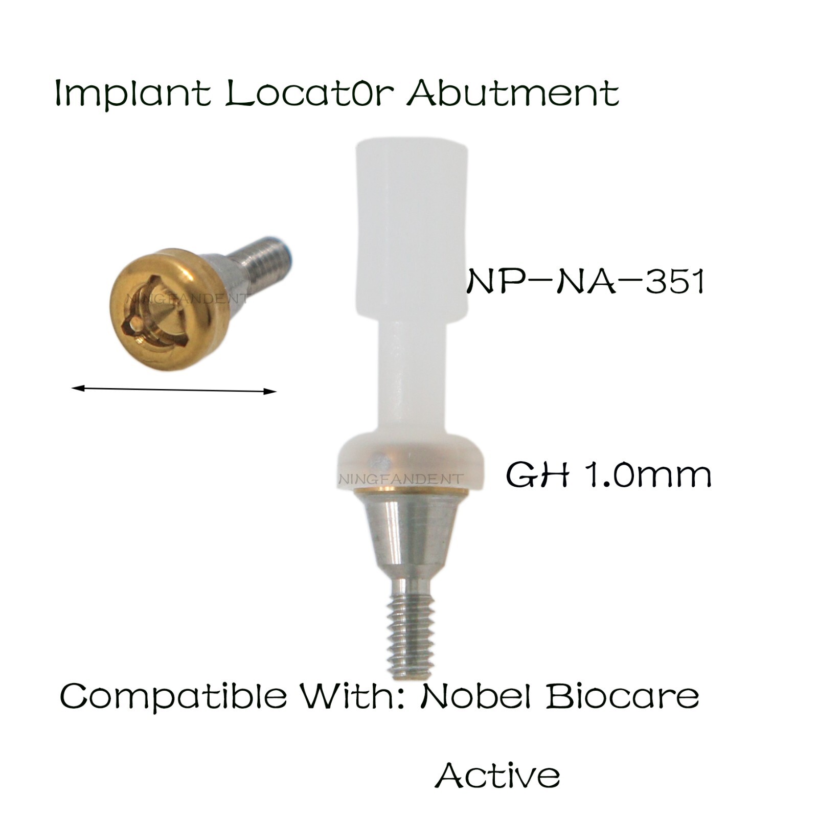 Nobel Biocare Active NP Locator Abutment For Ø3.5 D 1-5.0mm GH Narrow Platform