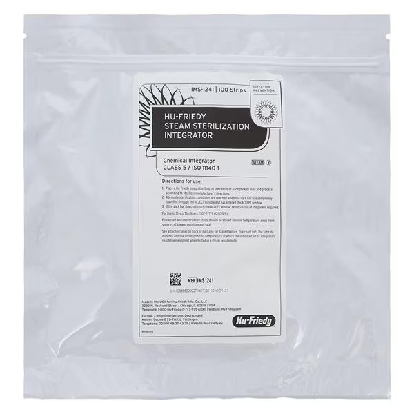 Hu-Friedy IMS Steam Sterilization Integrators Class 5 100/Pk IMS-1241 SHORT EXP!