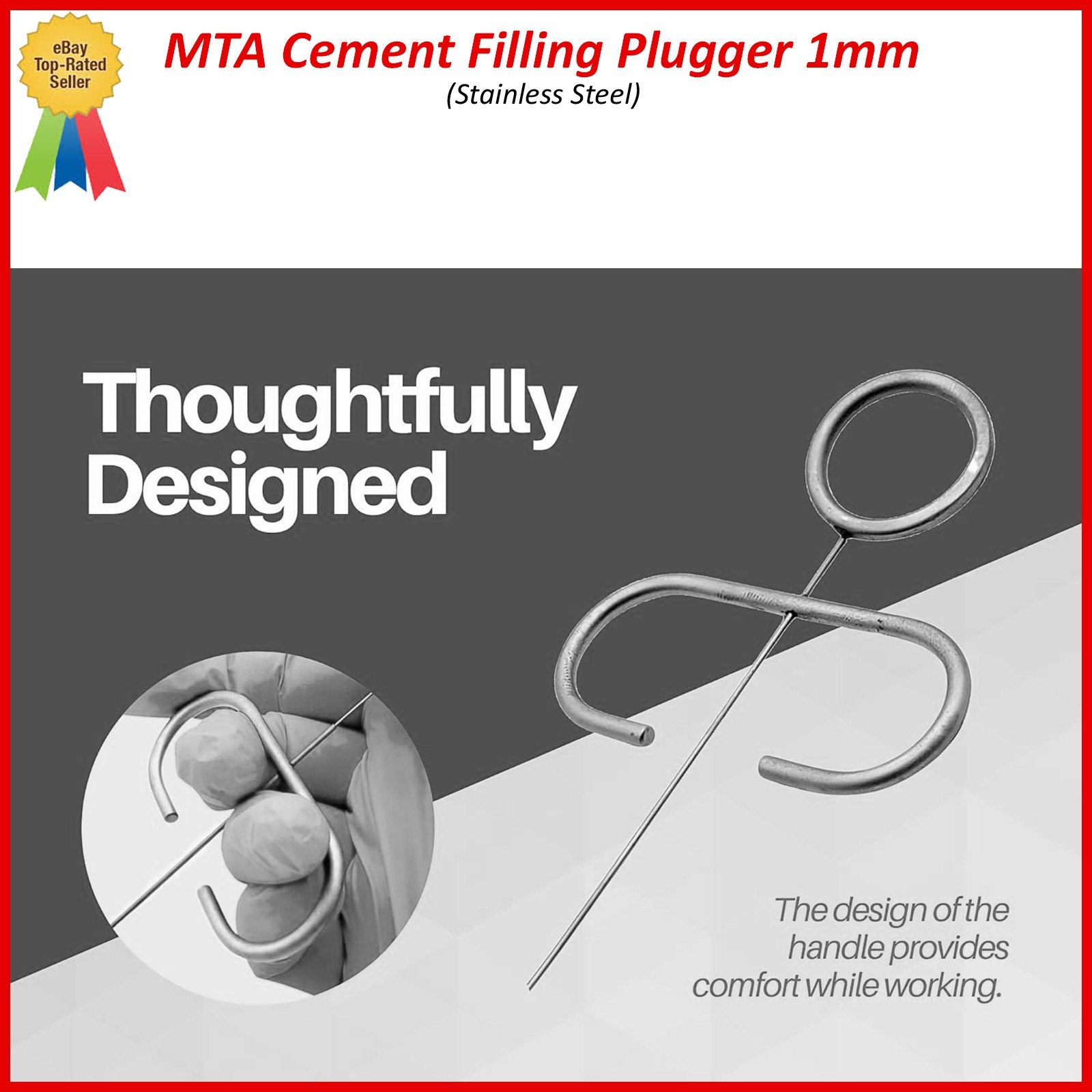 Dental Endodontic MTA Cement Filling Plugger Applicator Root Canal 1mm Curved