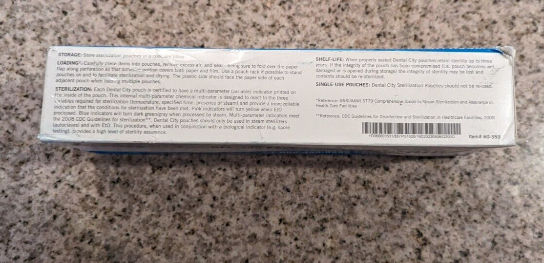 Self Sterilization Pouches Pouch Autoclave, Sterilizer Bags Dental 3.5 x10 200 q