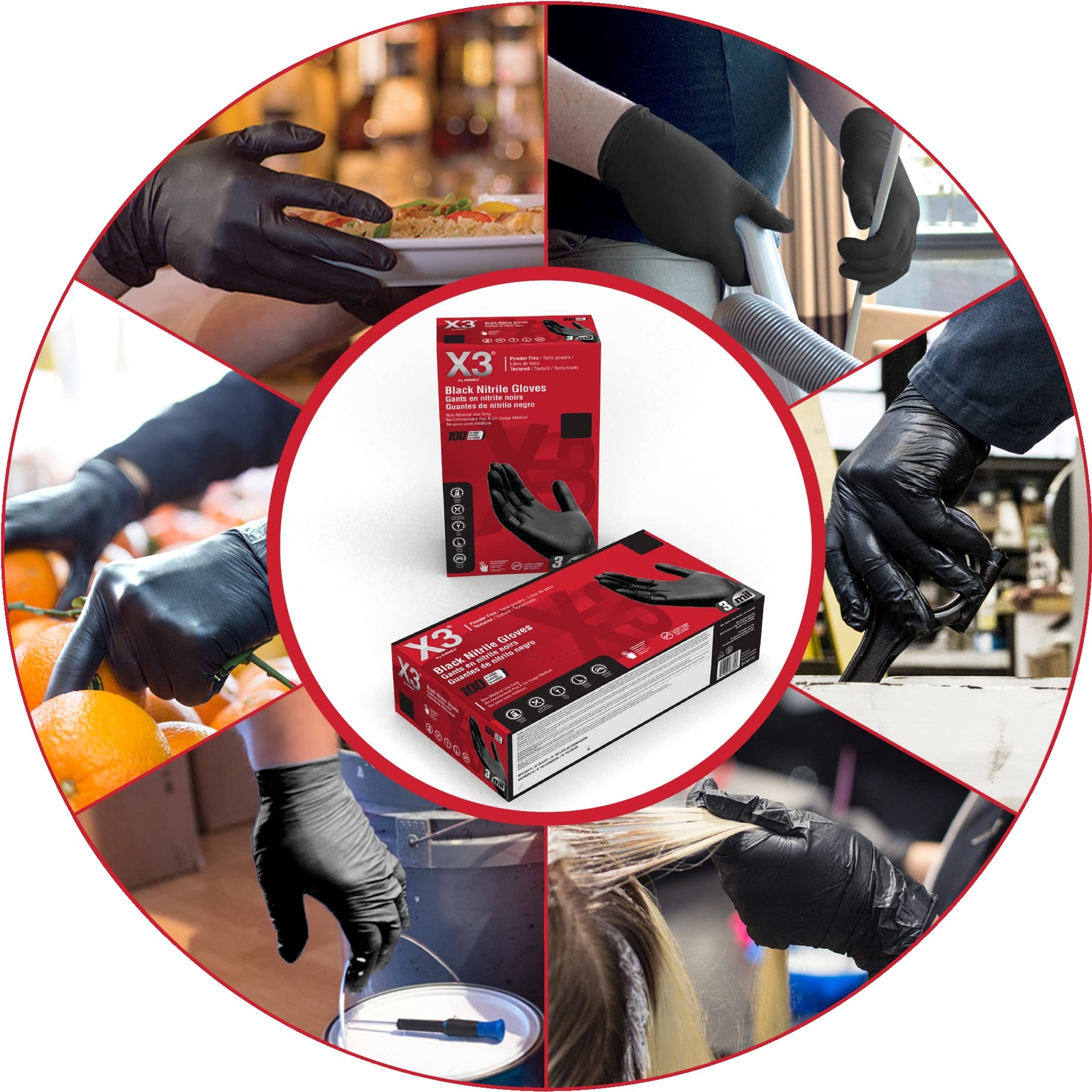 Black Nitrile Disposable Industrialgrade Gloves Mil Latex And Powderfree Foodsaf