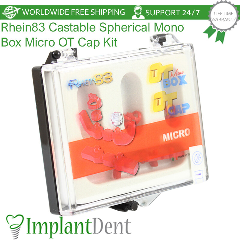 Rhein83 Ball Attachment Castable Spherical Mono Box Micro OT Cap Kit, Dental