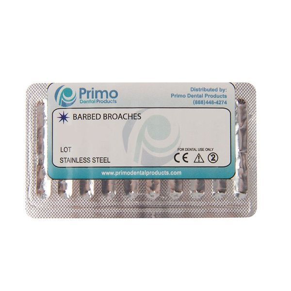 Primo Barbed Broaches – Coarse, Black, 21mm, 10/Pk. Stainless Steel