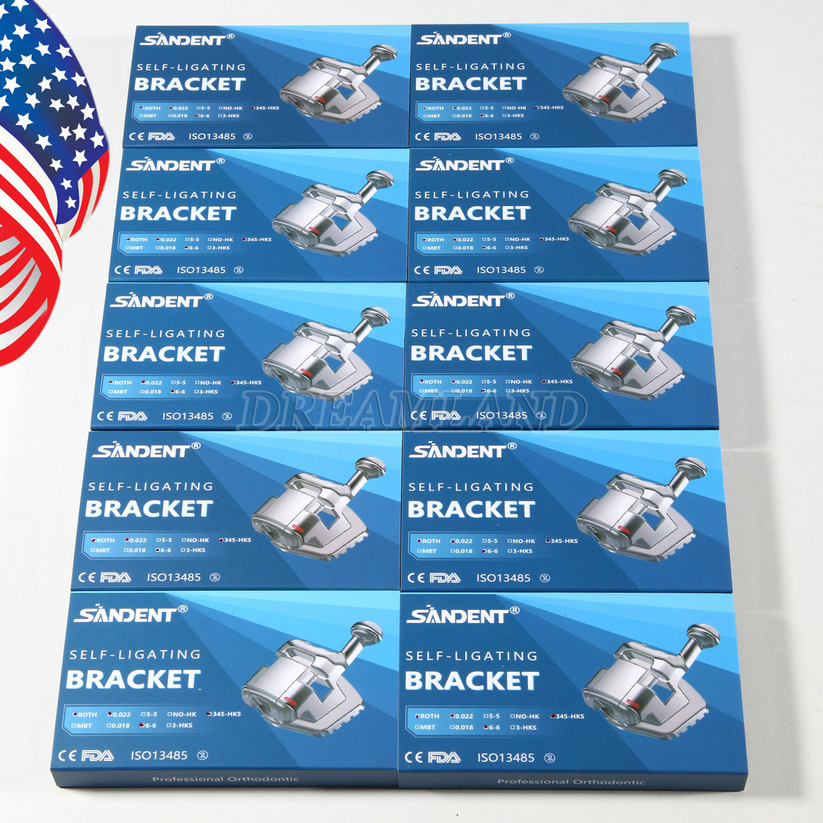 Dental Orthodontic Brackets Passive Self-Ligating Brace Roth.022 Hook 345