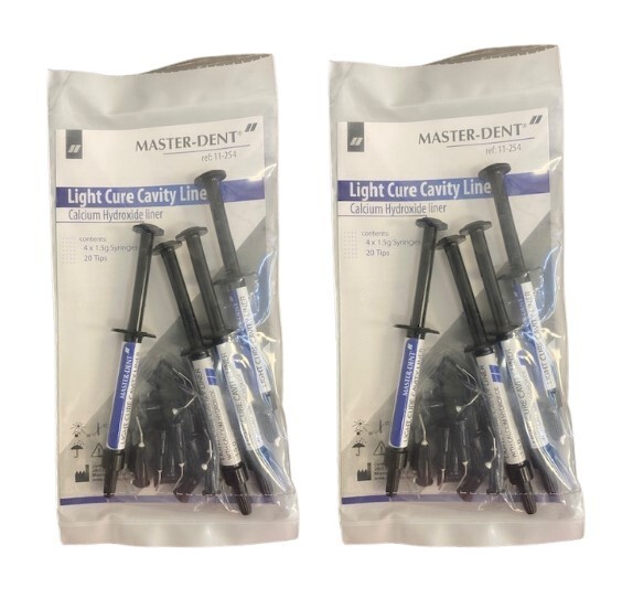 Master-Dent Dentonics Light Cure Cavity Liner Kit, 4 x 1.5g Syringe w/ Tips