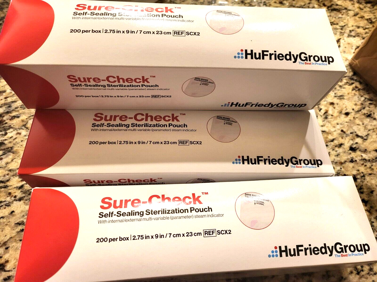 HuFriedy Sure-Check Sterilization Pouch 2.75×9 SCX2 200/bx Crosstex Dental
