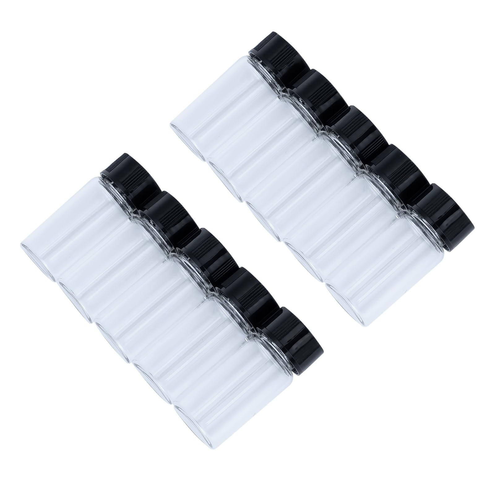 5mL Mini Clear Glass Vials Plastic Screw Caps Travel Craft Sample Bottle 10Pcs