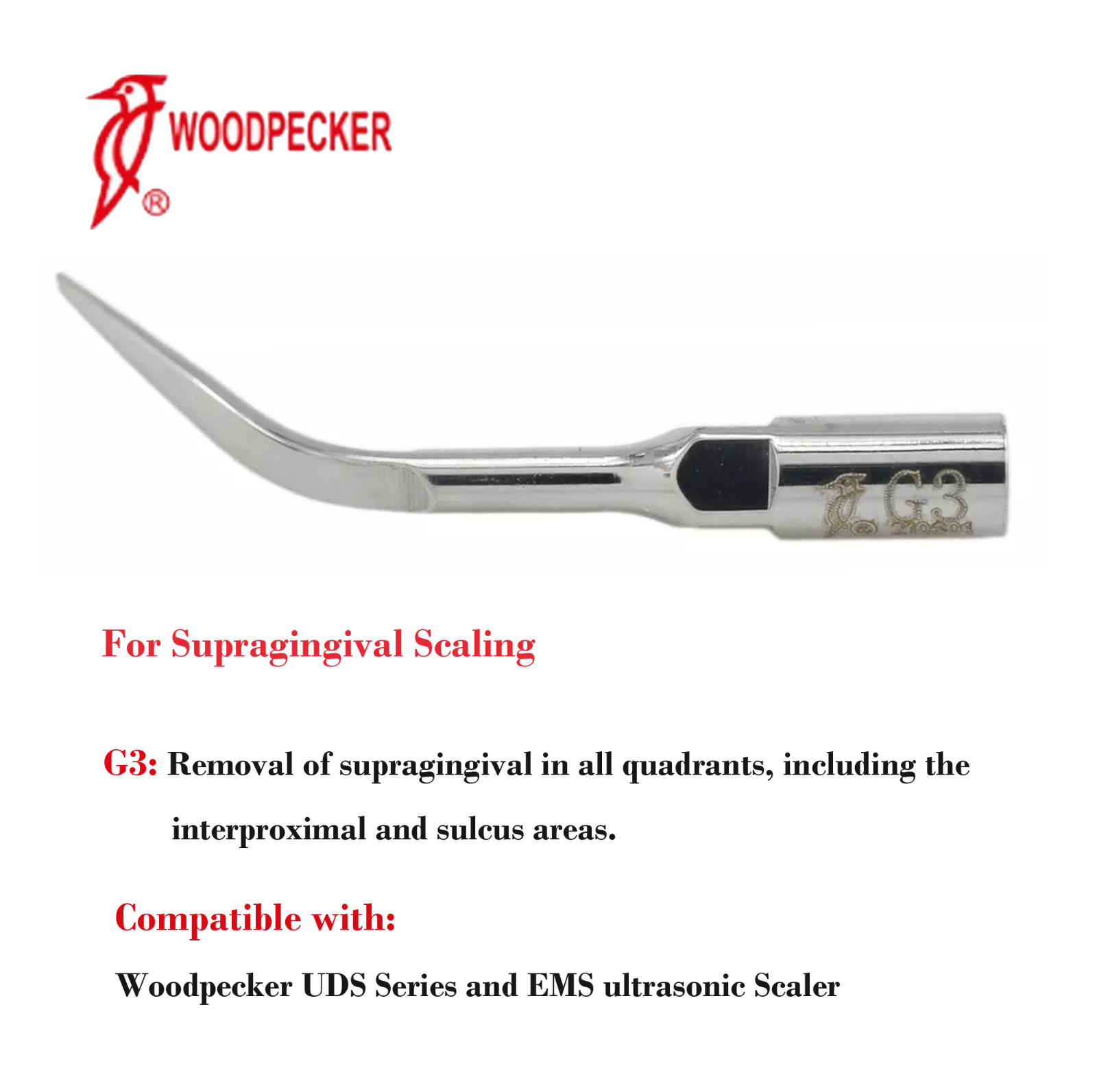 Woodpecker DTE Dental Ultrasonic Piezo Scaler Tips Endo Perio Scaling EMS Satele