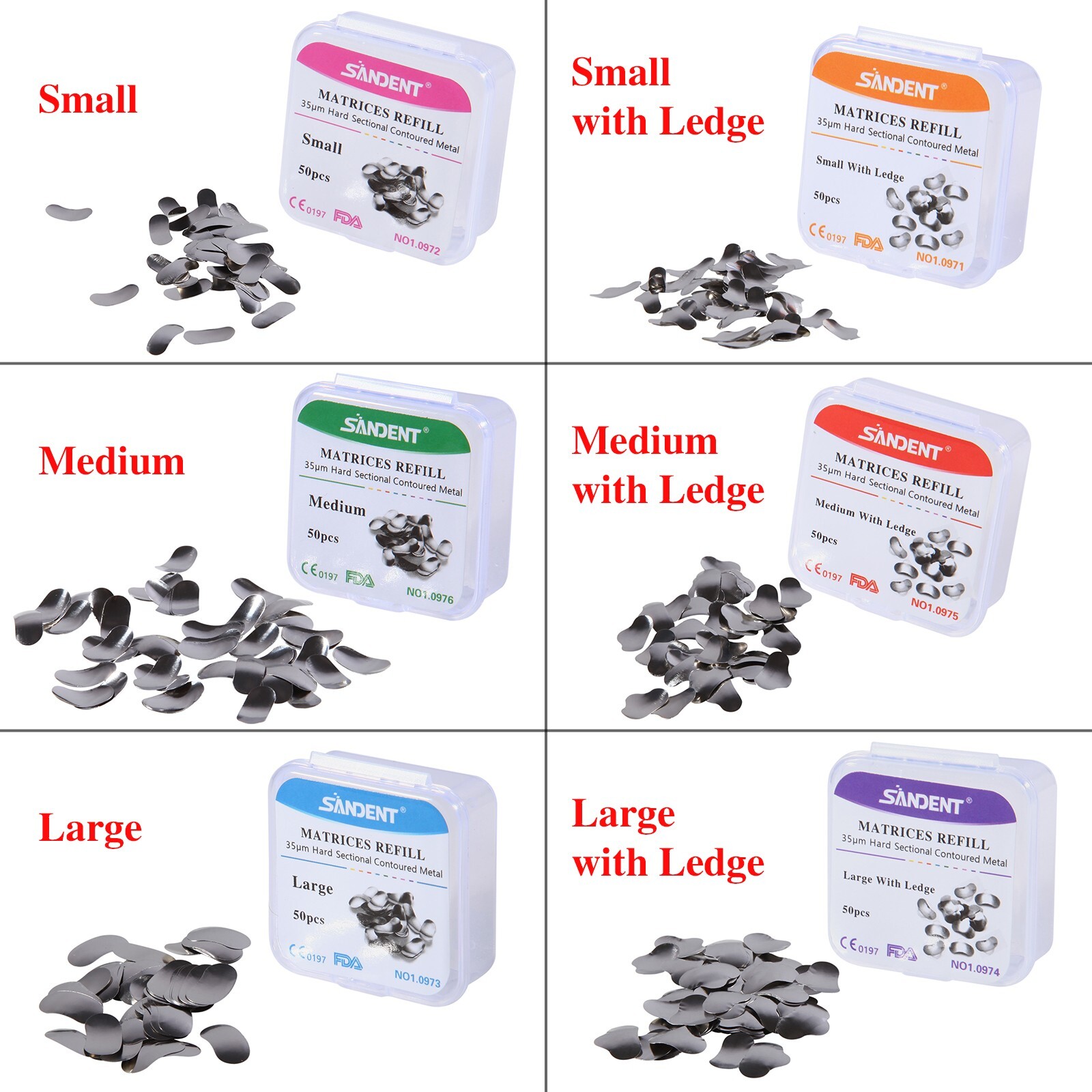 Dental Metal Matrices Bands Matrix Soft Refill Sectional Contoured 35μm S/M/L